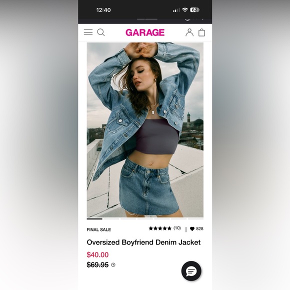 Garage Denim Boyfriend Fit Jean Jacket Size XS - Picture 8 of 8